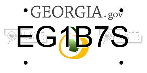 EG1B7S Georgia License Plate