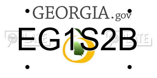 EG1S2B Georgia License Plate