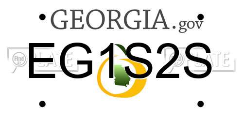 EG1S2S Georgia License Plate