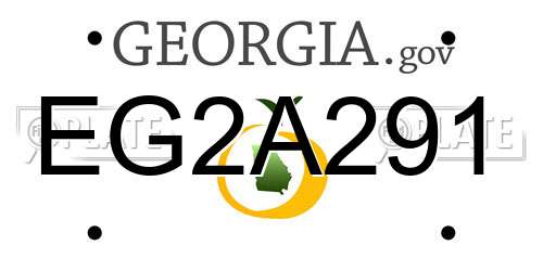 EG2A291 Georgia License Plate