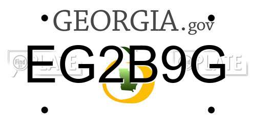 EG2B9G Georgia License Plate
