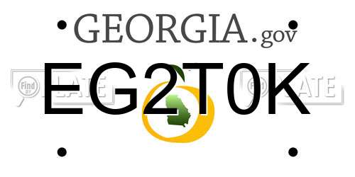 EG2T0K Georgia License Plate