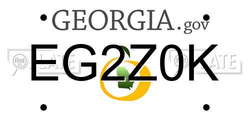 EG2Z0K Georgia License Plate