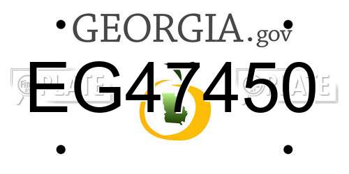 EG47450 Georgia License Plate