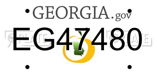 EG47480 Georgia License Plate