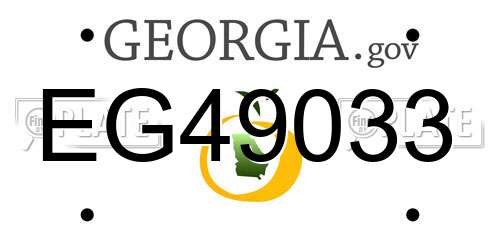 EG49033 Georgia License Plate