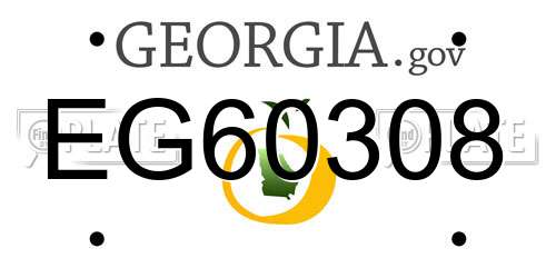 EG60308 Georgia License Plate
