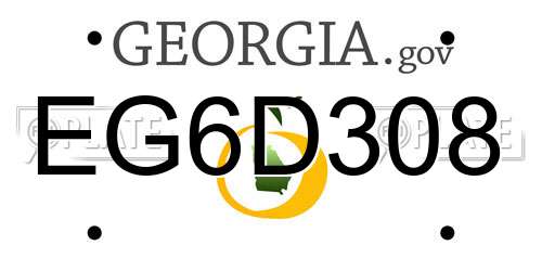 EG6D308 Georgia License Plate
