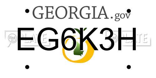 EG6K3H Georgia License Plate