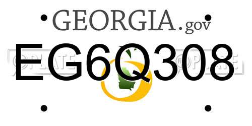 EG6Q308 Georgia License Plate