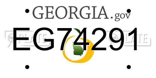 EG74291 Georgia License Plate