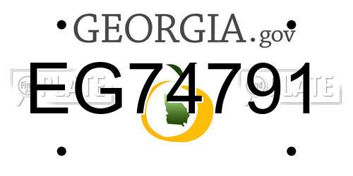 EG74791 Georgia License Plate