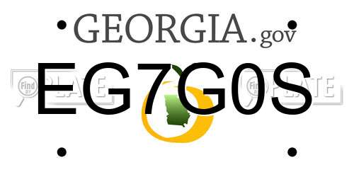 EG7G0S Georgia License Plate