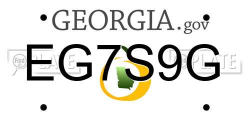 EG7S9G Georgia License Plate