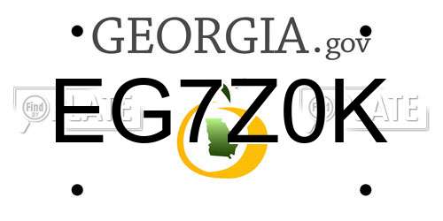 EG7Z0K Georgia License Plate