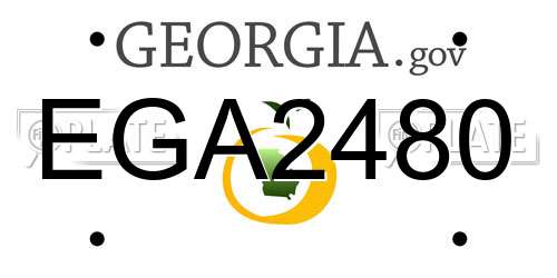 EGA2480 Georgia License Plate
