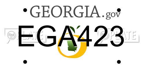 EGA423 Georgia License Plate