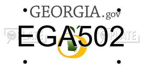 EGA502 Georgia License Plate