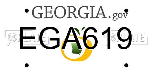 EGA619 Georgia License Plate
