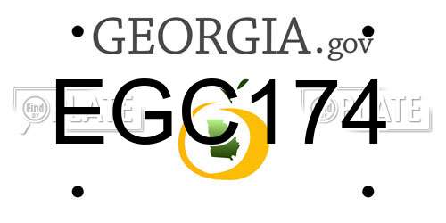 EGC174 Georgia License Plate