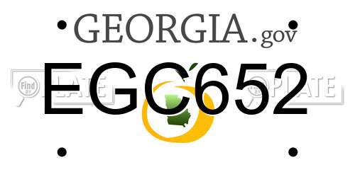 EGC652 Georgia License Plate