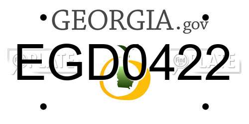 EGD0422 Georgia License Plate