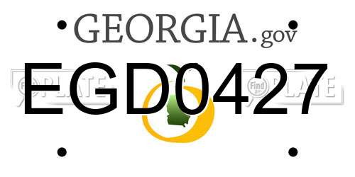 EGD0427 Georgia License Plate