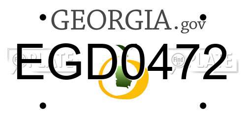 EGD0472 Georgia License Plate