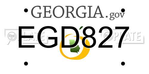 EGD827 Georgia License Plate