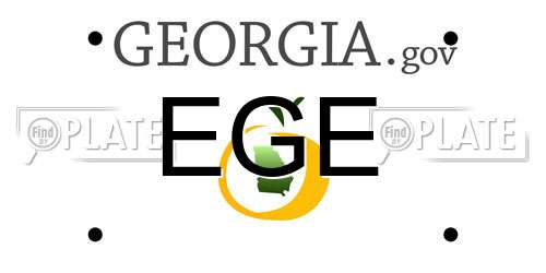 EGE Georgia License Plate