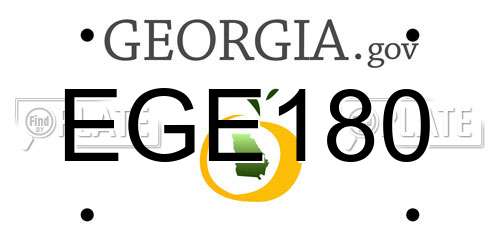 EGE180 Georgia License Plate