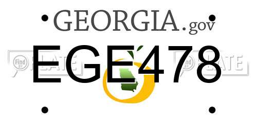 EGE478 Georgia License Plate