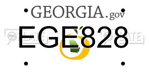 EGE828 Georgia License Plate