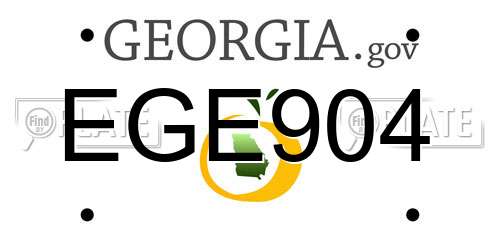 EGE904 Georgia License Plate