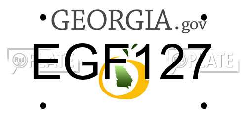 EGF127 Georgia License Plate