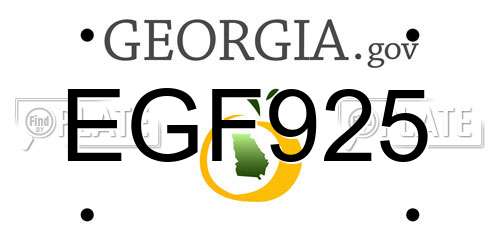 EGF925 Georgia License Plate