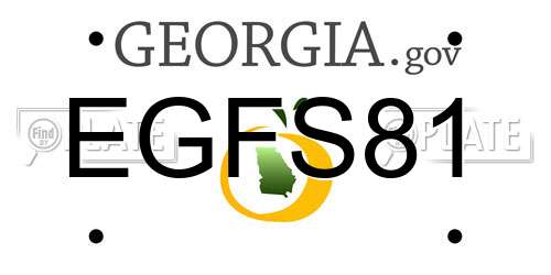 EGFS81 Georgia License Plate