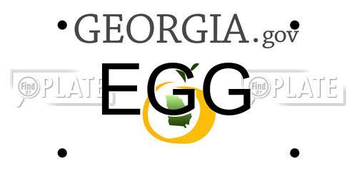 EGG Georgia License Plate