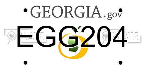 EGG204 Georgia License Plate