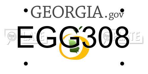 EGG308 Georgia License Plate