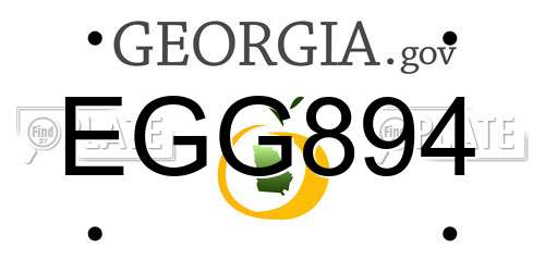 EGG894 Georgia License Plate