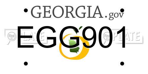 EGG901 Georgia License Plate