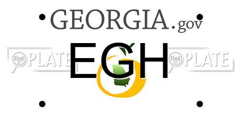 EGH Georgia License Plate