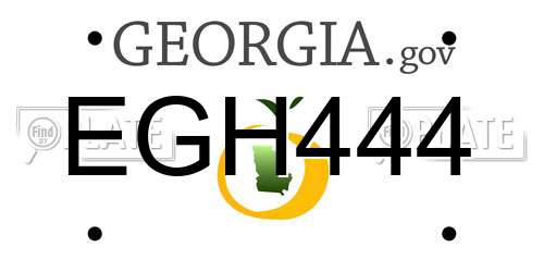 EGH444 Georgia License Plate