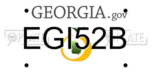 EGI52B Georgia License Plate