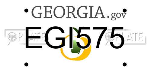 EGI575 Georgia License Plate