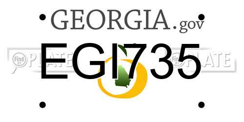 EGI735 Georgia License Plate