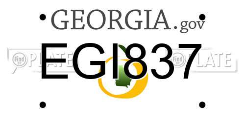 EGI837 Georgia License Plate