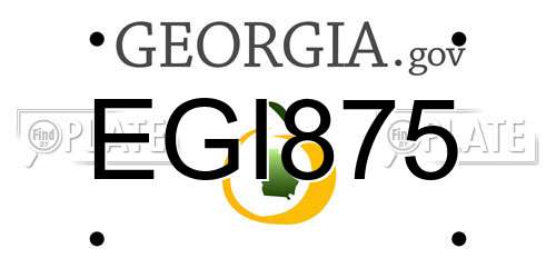 EGI875 Georgia License Plate