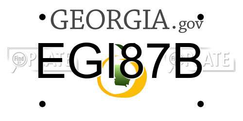 EGI87B Georgia License Plate